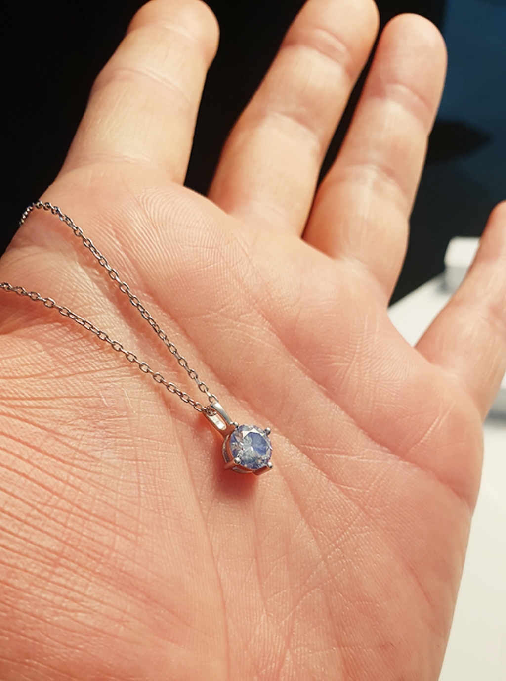 [ RA/엑설런트/국내생산/Coor oissanite ] 14k 캐럿미 7색 모이사나이트 랩 다이아 에브리데이 목걸이 리뷰 후기