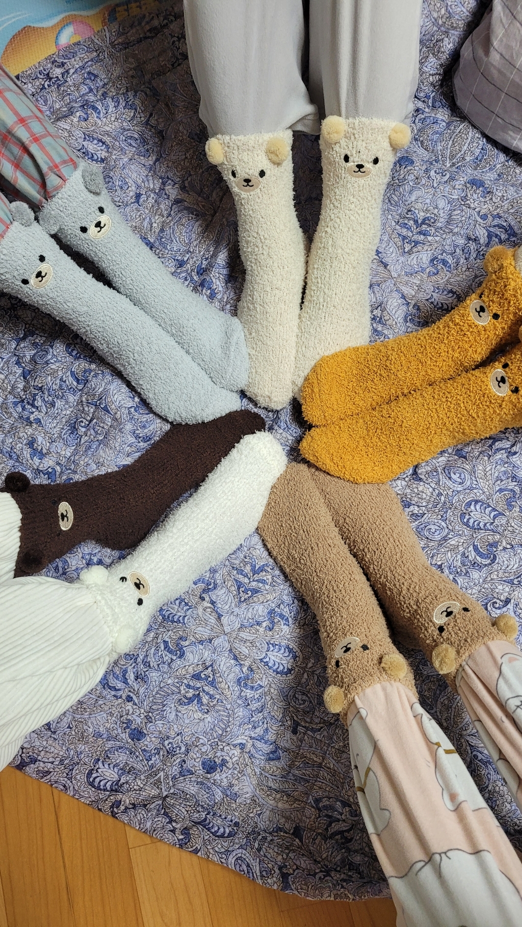 르미다 곰돌이 수면양말 6종 1 SET