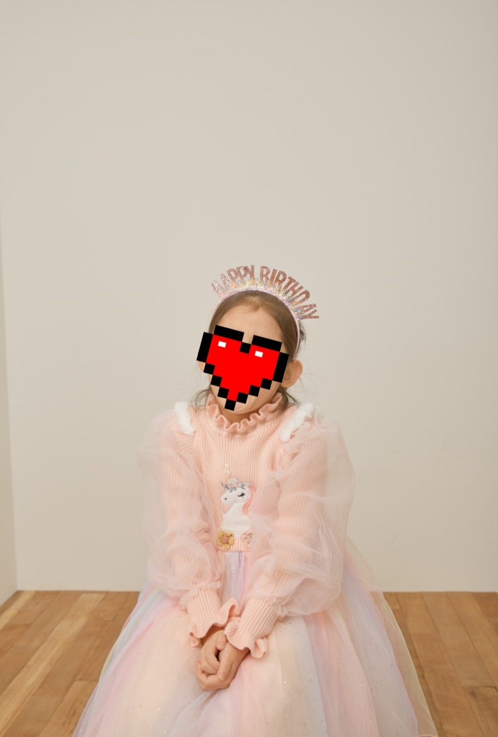 여아용 꽃 유니콘 무지개 망사 원피스