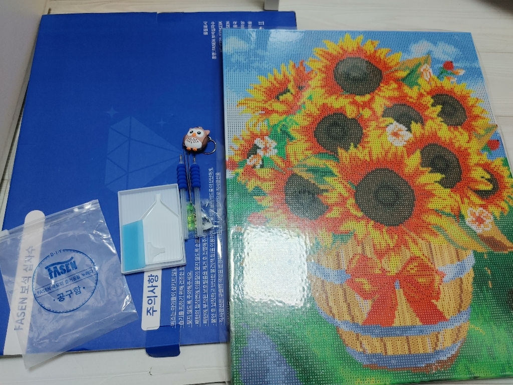 FASEN 액자 캔버스형 보석십자수 DIY 4050