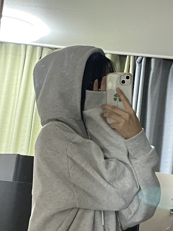 디센도 남녀공용 기모 후드집업 오버핏 무지 투웨이
