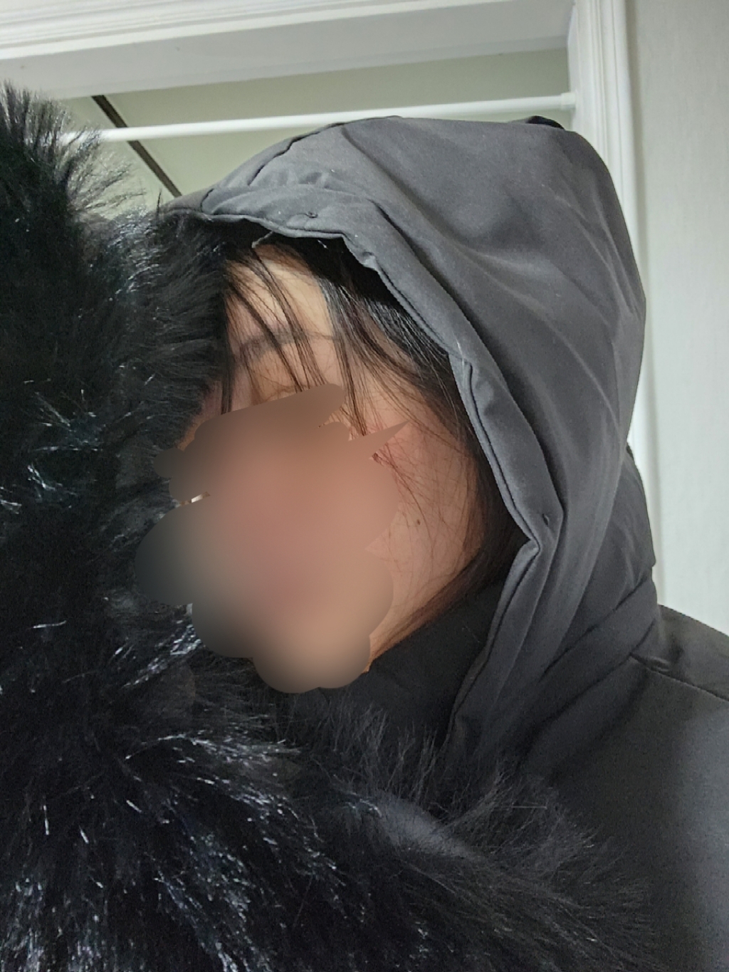 아뗄릭 여성용 중년엄마 빅사이즈 슬림핏 털 후드 하프 패딩 01585 리뷰 후기
