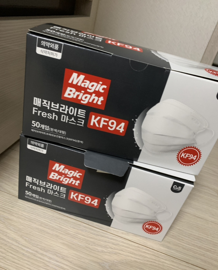 매직브라이트 보건용 프레쉬 마스크 성인용 KF94 화이트 대형