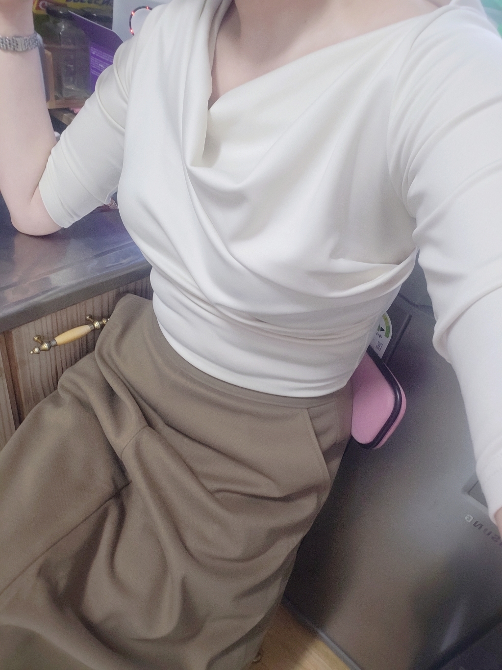 네모엔룩 여성용 기모플레어롱 스커트
