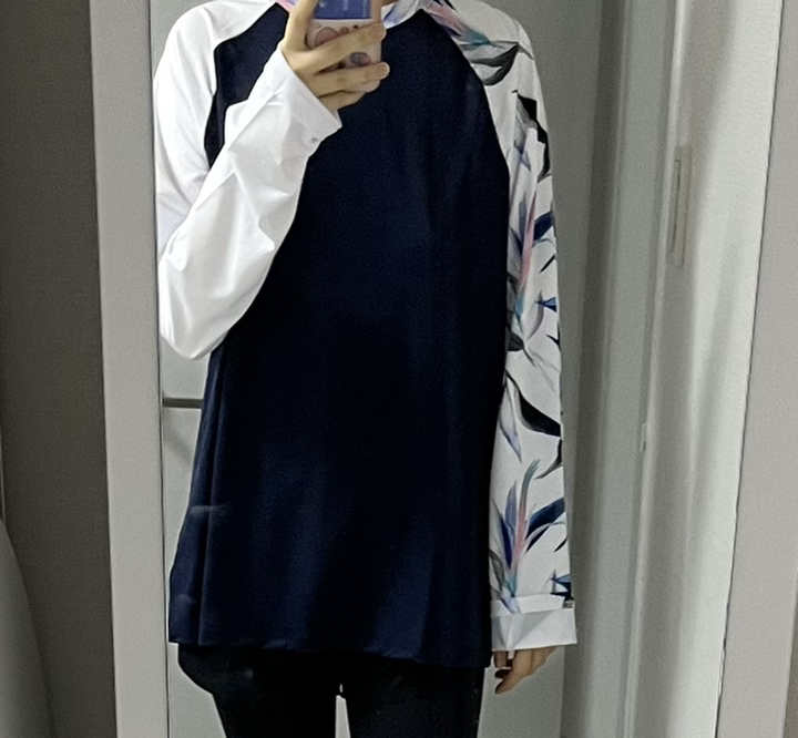 에이치머스 여성용 산타모니카 오버핏 긴팔 래쉬가드 상의