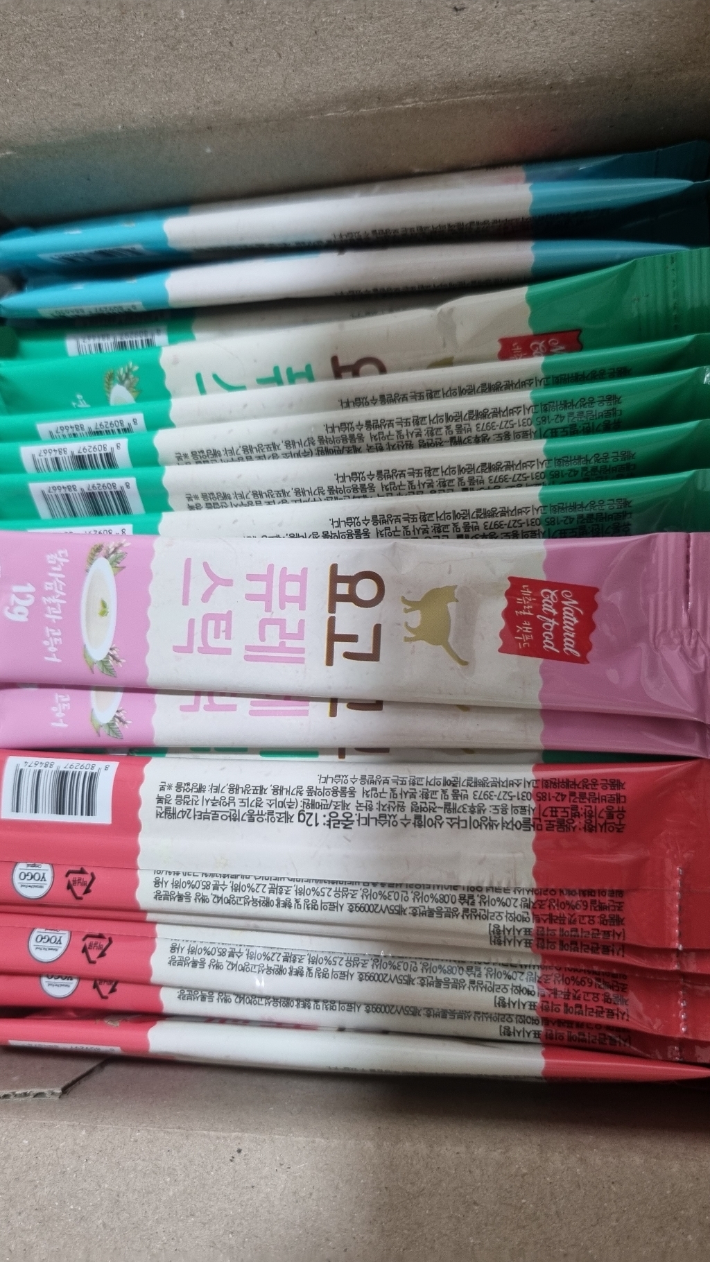 요고펫푸드 캣 퓨레스틱 짜먹는 간식 5종, 혼합맛(닭가슴살/고등어), 혼합맛(닭가슴살/흰살생선), 혼합맛(닭가슴살/참치), 혼합맛(연어/황태), 혼합맛(연어/오리안심살), 12g, 50개