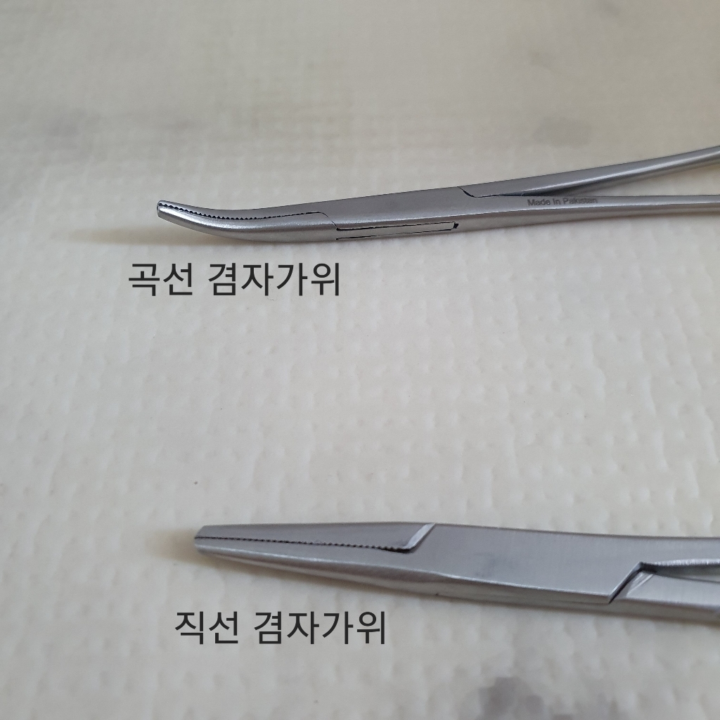 청훈메디 모스키토 의료용 겸자 가위, 곡, 1개
