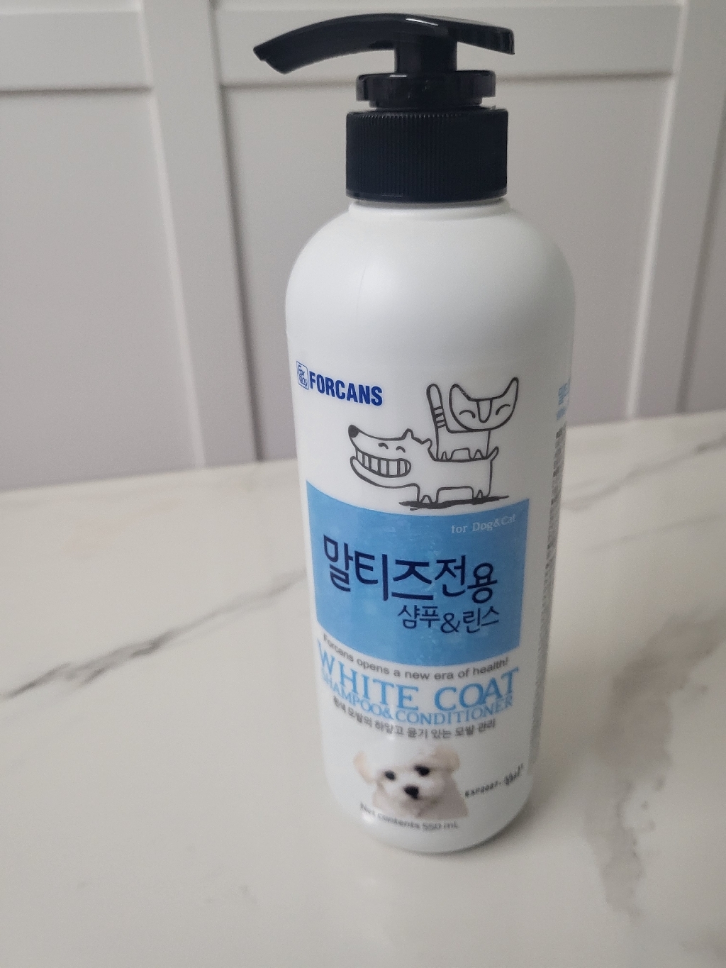 리베온pet 말티즈 향기 샴푸 린스 겸용 백모 하얀털 강아지, 1팩, 500ml