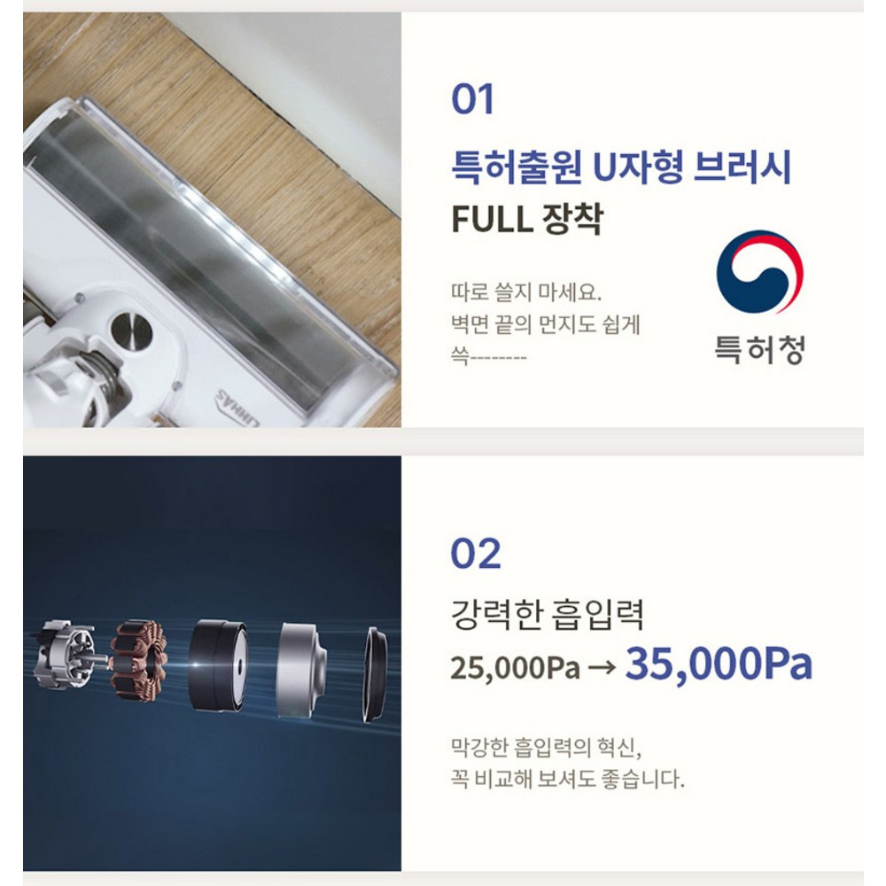 깨끗하고 건강한 집을 위한 자동 흡입력 조절 무선 청소기