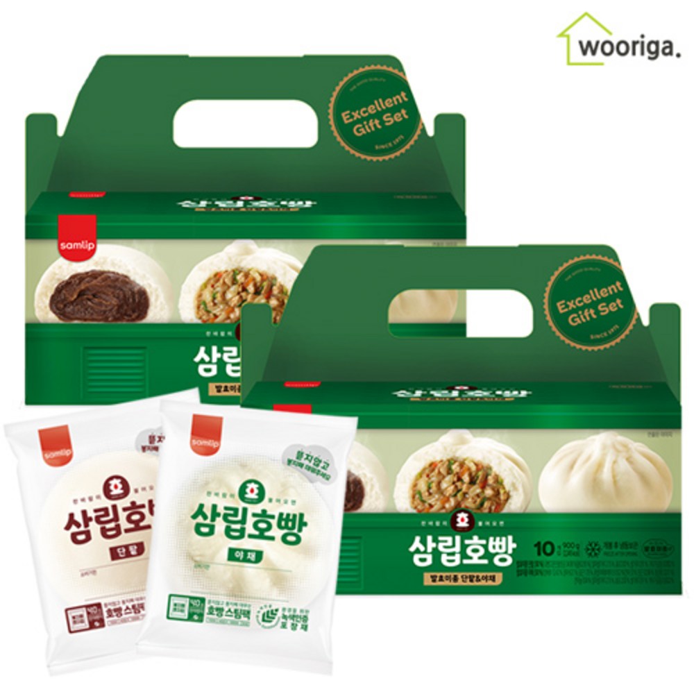 삼립 단팥호빵 10개+야채호빵 10개, 1개, 1.8kg