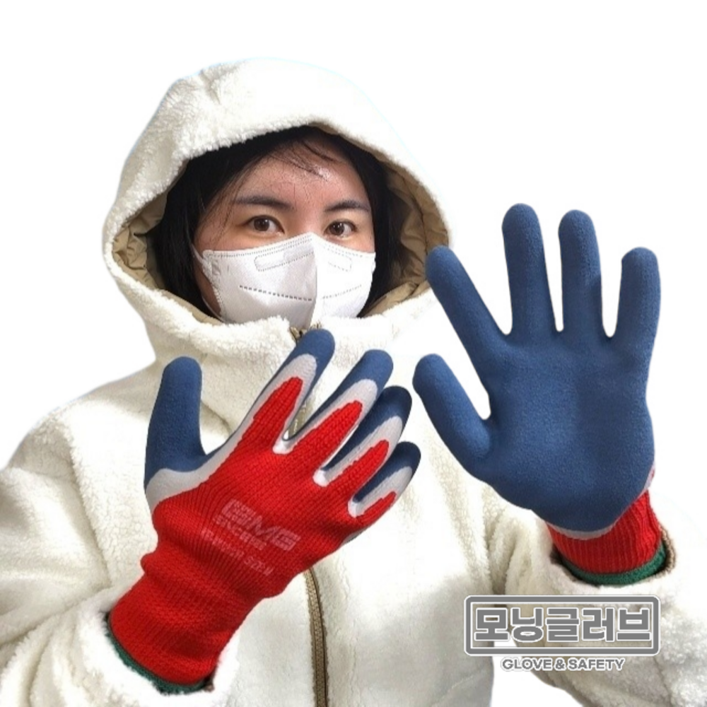 (10켤레) GMG 지엠지 웜그립 레드 방한 코팅장갑 KR-W1212R 겨울 동계 이중, 웜그립 레드 M (..., 10개