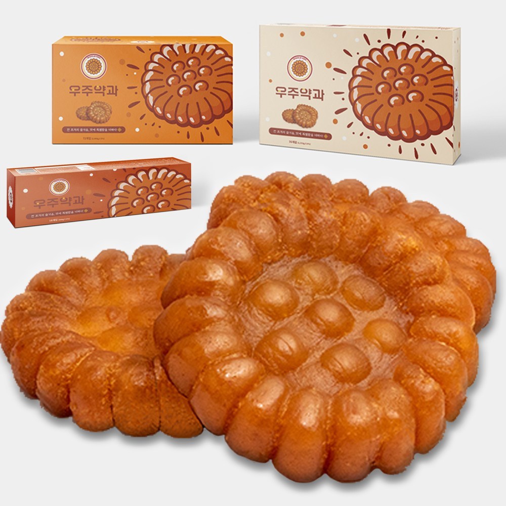 우주약과 촉촉함에 물드는 달콤함 찹쌀 꿀 약과, 40g, 18개