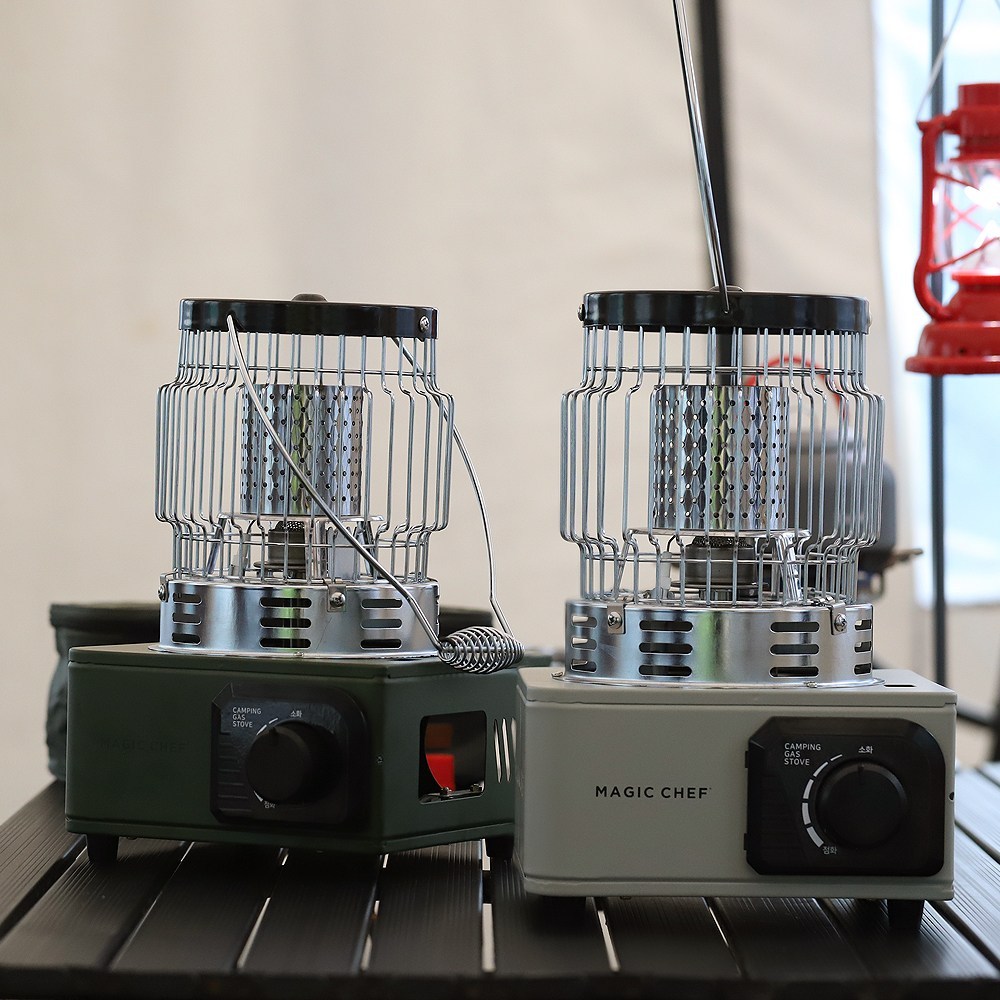 매직쉐프 가스난로: 웜그레이 컬러로 따뜻함과 안전을 휴대하다