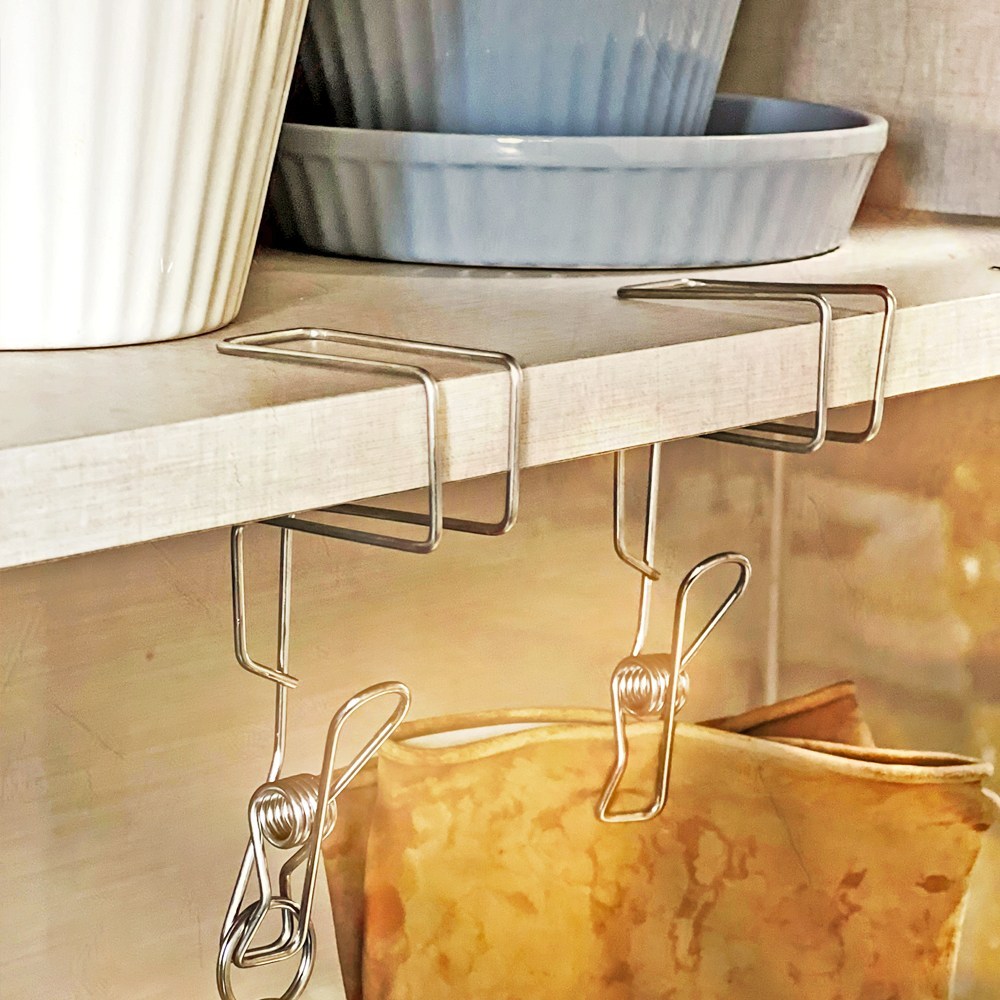 선반 꽂이 스텐 집게 하나로 주방 정리 끝판왕 등극!