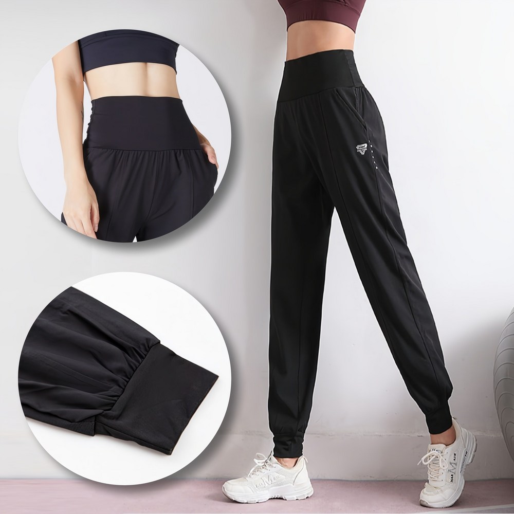 자유로운 움직임과 스타일을 겸비한 헤인느 하이웨스트 요가 하렘 조거 팬츠 필라테스복장