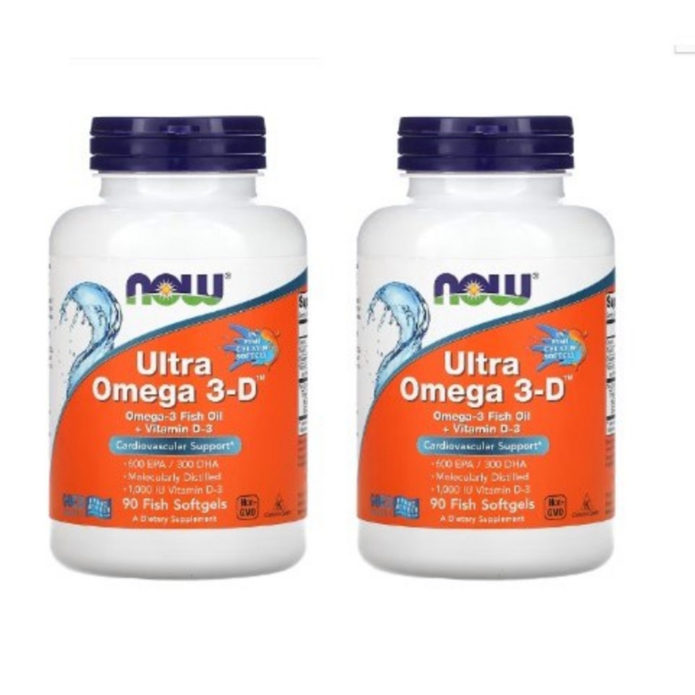 나우푸드 울트라 오메가 3 500 EPA & 250 DHA 1000mg 피쉬 소프트젤, 180정, 2개