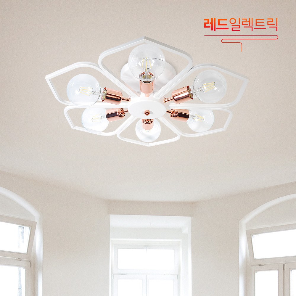 레드일렉트릭 플라워 릴리 6등 거실등 방등 식탁등 인테리어 조명 천장등/벽등 - 천장등/실링라이트 | 쿠팡