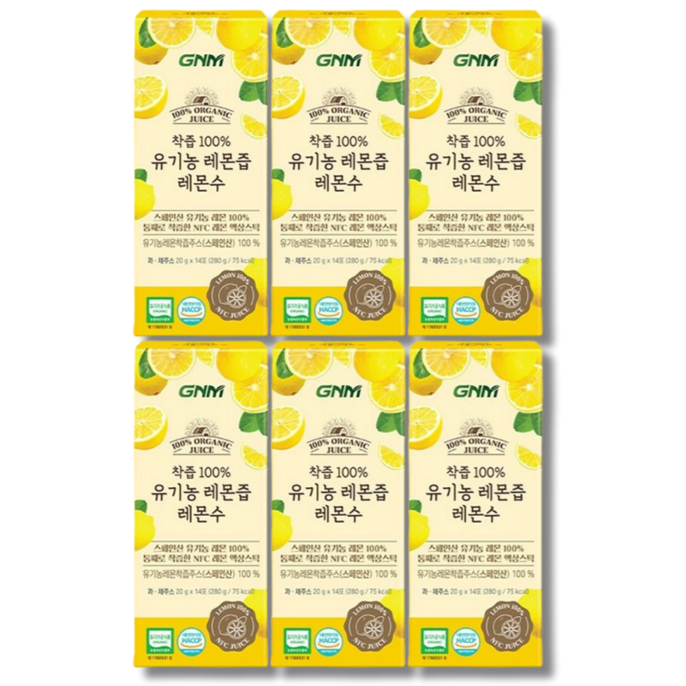 GNM NFC착즙 100% 유기농 레몬즙 레몬수 스틱 / 레몬 원액, 280g, 3박스
