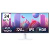 알파스캔 WQHD 울트라와이드 IPS 딥 블랙 120 USB C HDR 높낮이 모니터 화이트, 86.36cm, 3425Q120W