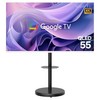 와이드뷰 4K UHD QLED 구글 스마트 TV 화이트 + 이동식 스탠드 블랙 세트, QWGE55UT1, 방문설치, 이동형 스탠드, 139cm(55인치)
