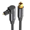 벤션 90도 회전형 하이파이 오디오 광 사운드바 Toslink 각대각 SPDIF 케이블, BKDBF-1m, 블랙, 1개
