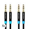 벤션 무산소 3.5mm 스테레오 고급형 AUX 케이블 0.5m 2p, 혼합색상, 5개