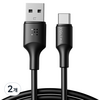 볼트미 EDC C타입-A타입 USB 고속충전케이블, 블랙, 2개, 2m
