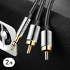 벤션 무산소 3.5mm 스테레오 to 2 RCA 오디오 케이블 03 1.5m, 혼합색상, 2개