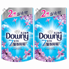 다우니 7일 지속 탈취파워 초고농축 섬유유연제 레몬그라스와 라일락 리필, 1.6L, 2개