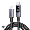 UGREEN 유그린 PD 240W C타입-C타입 LED 디스플레이 고속 충전 데이터 케이블 PD3.1 패브릭 초고속 충전 데이터 케이블 맥북 아이폰 삼성 샤오미 호환 PPS지원, 6개, 블랙, 3m