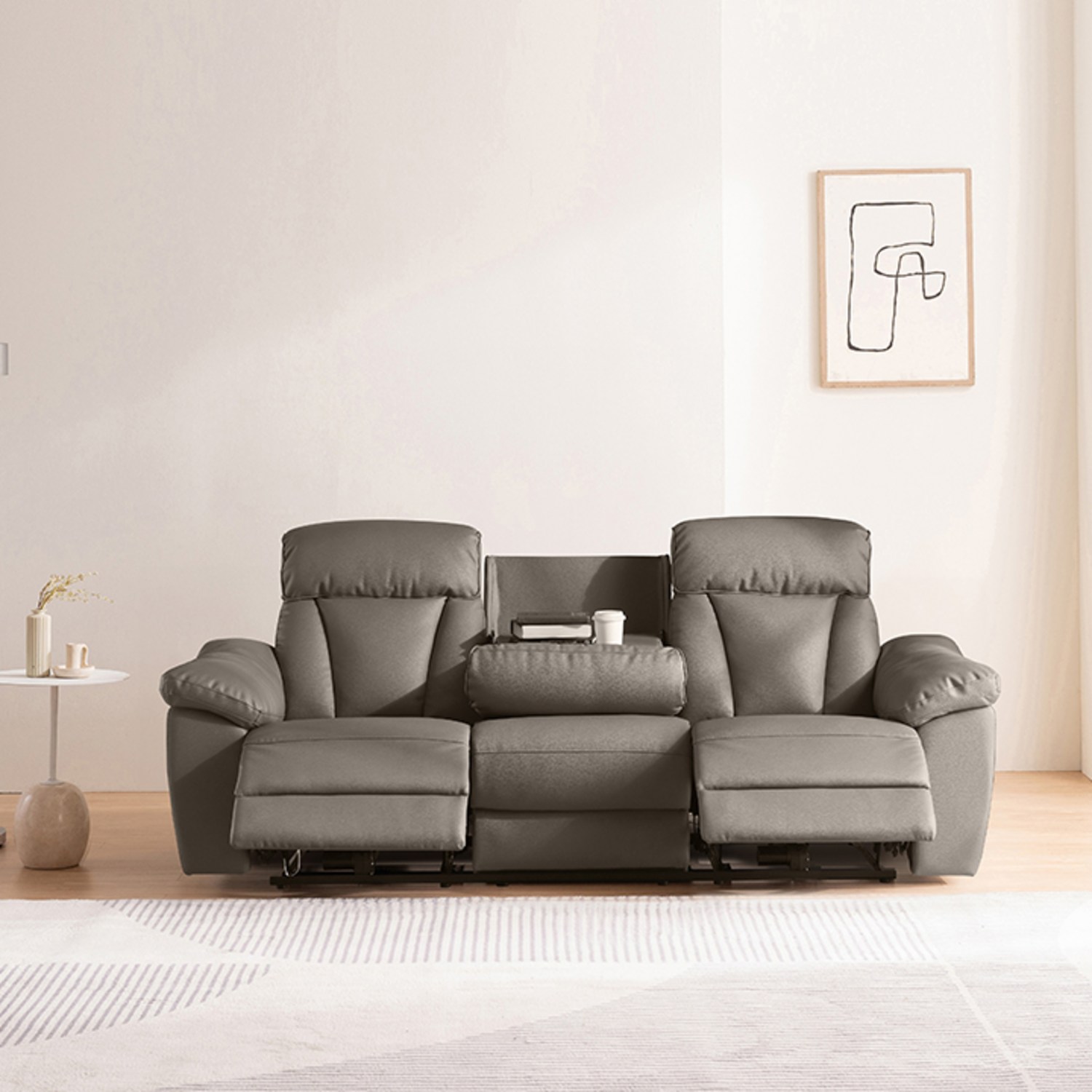 삼익가구 크루즈 USB 3인용 전동 리클라이너 가죽소파 양방향 방문설치