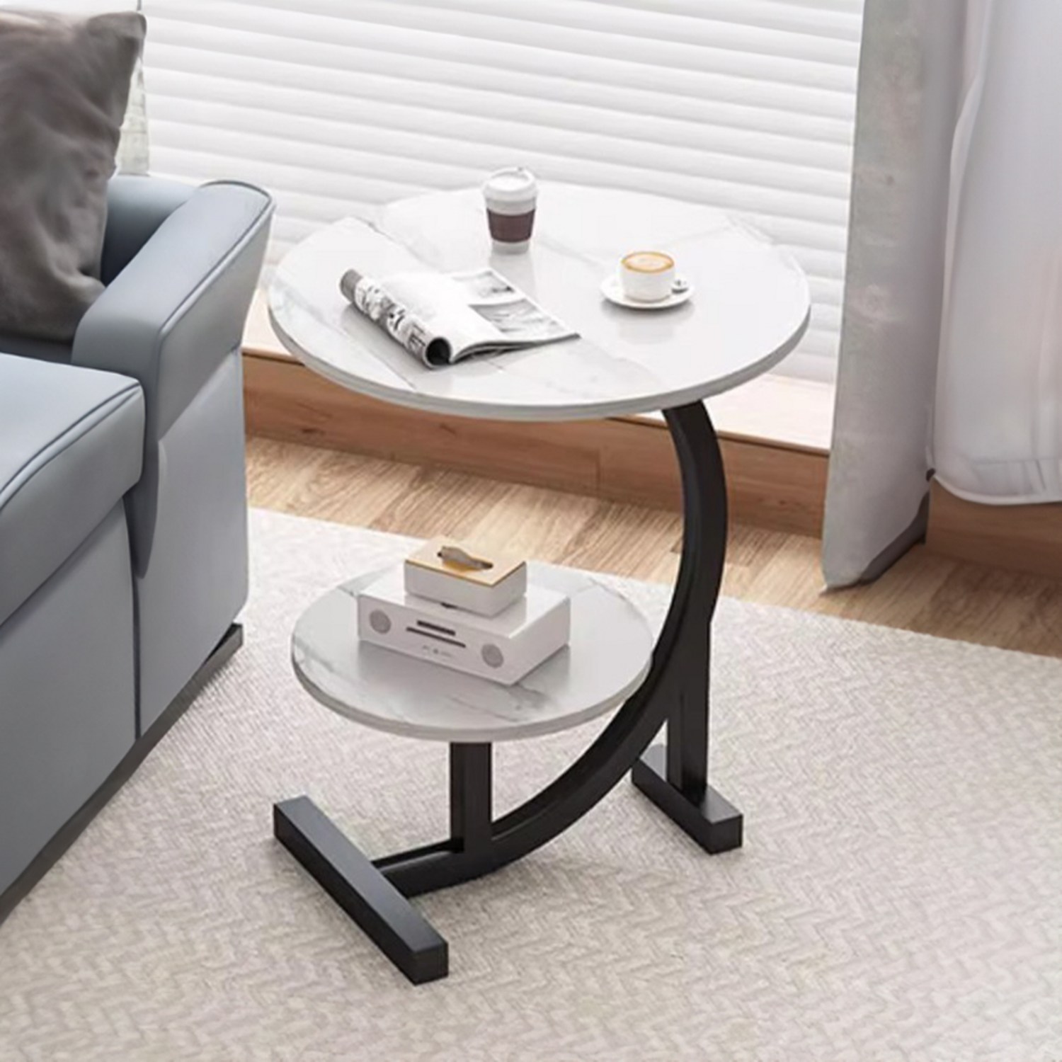 차 한 잔의 여유를 선사하는, 로켓 배송 사이드 원형 티 테이블!