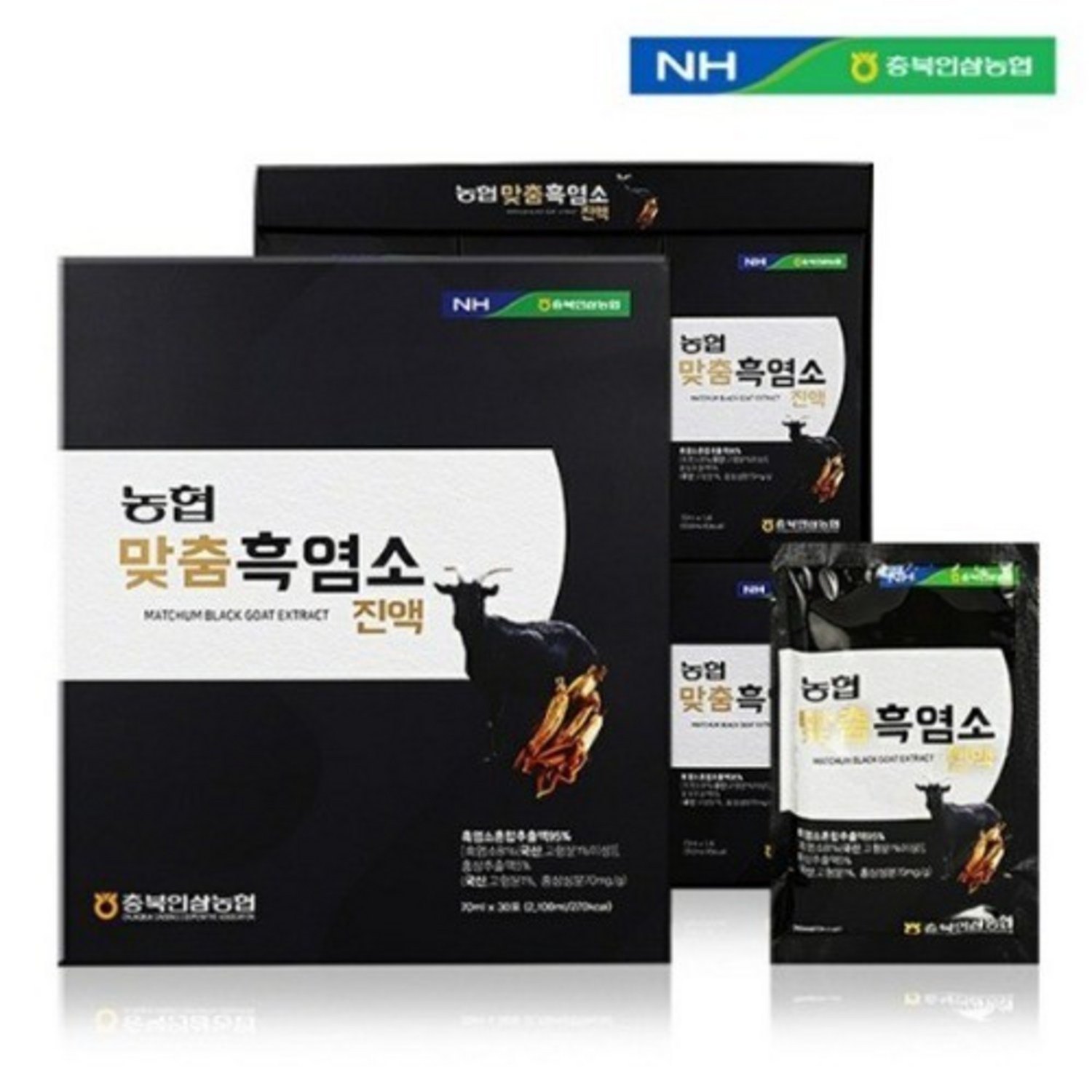 [충북인삼농협] 맞춤 흑염소 진액 70ml 30포 2박스, 2.1L, 2개