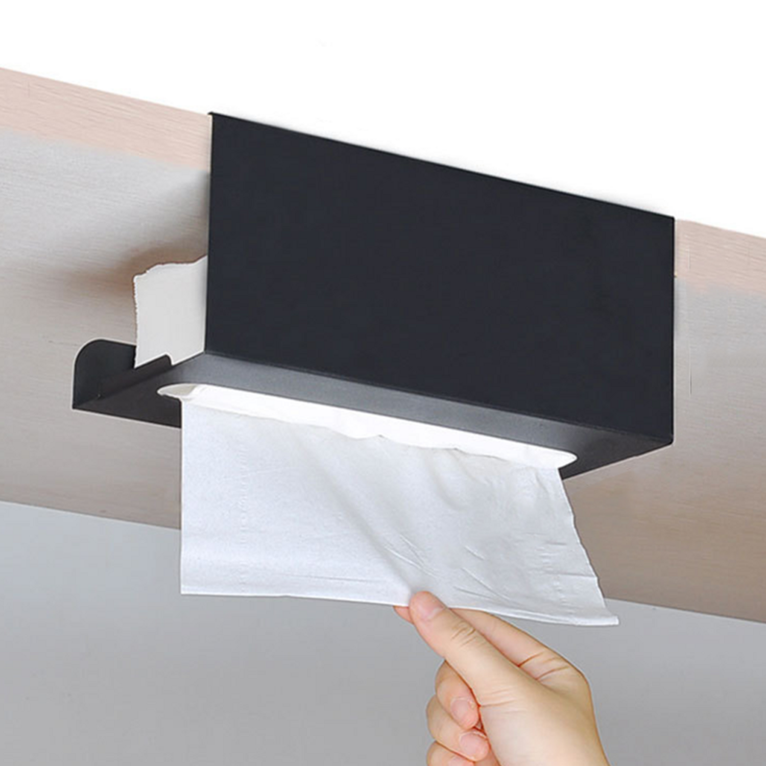 하피디코 무타공 주방 키친타올 홀더 걸이, 1개, 블랙