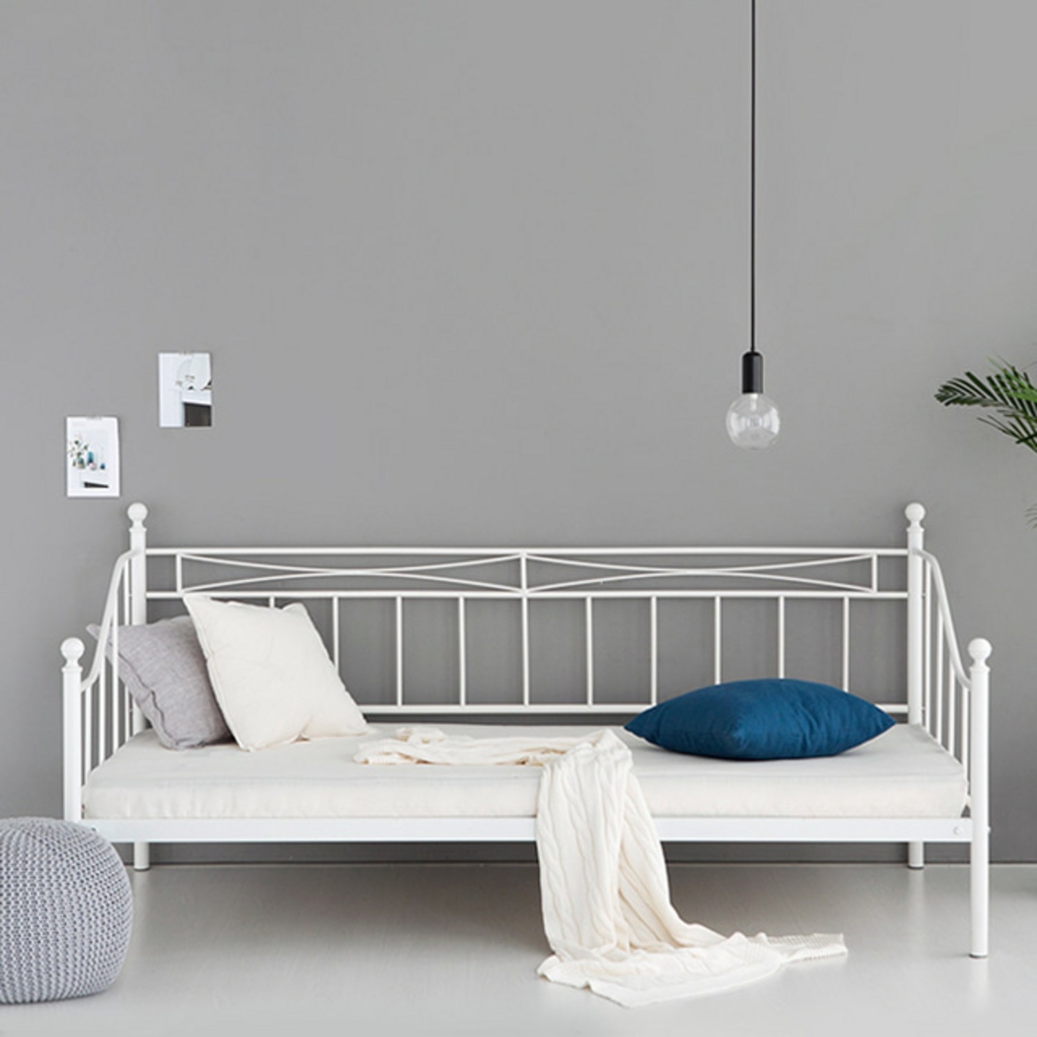 마켓비 ISABELLA 데이베드 침대 싱글사이즈 S 100x200, 에그화이트 7068.7675