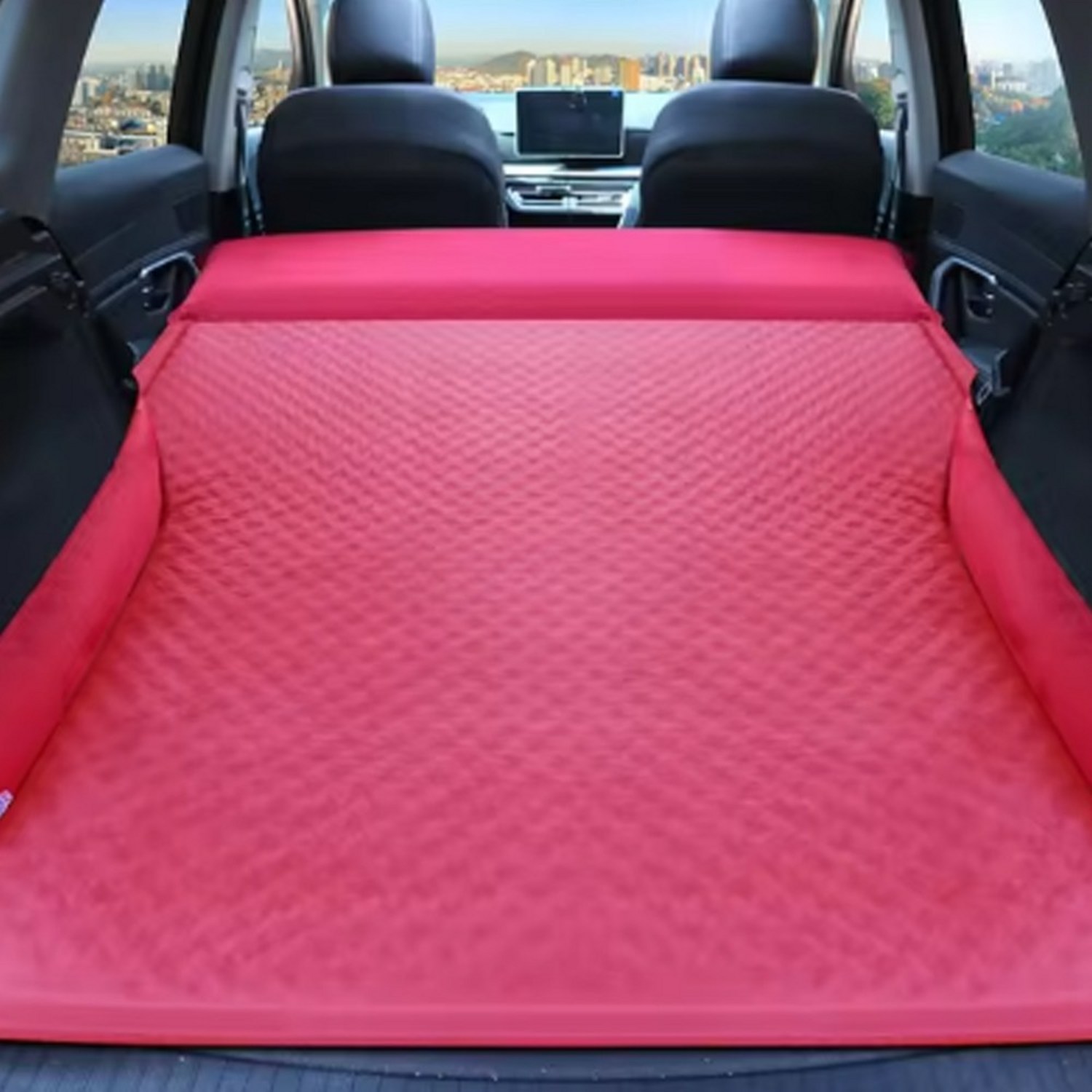 피트인 차량용 뒷좌석 자충매트 더블 차박매트, 그레이