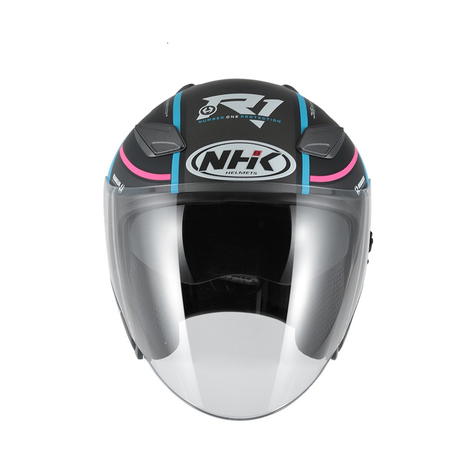 NHK R1 오픈페이스 헬멧 오토바이 헬멧, XXL, G10다크그레이/블랙