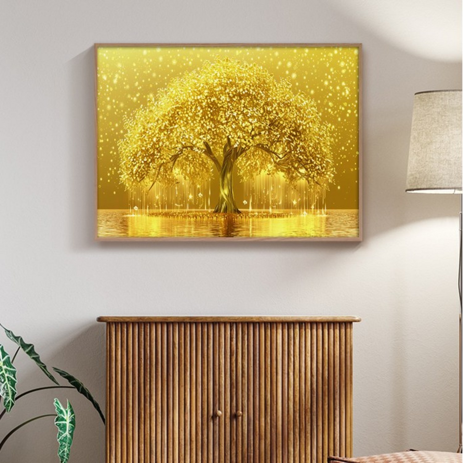 풍요를 불러오는 황금 돈나무 액자