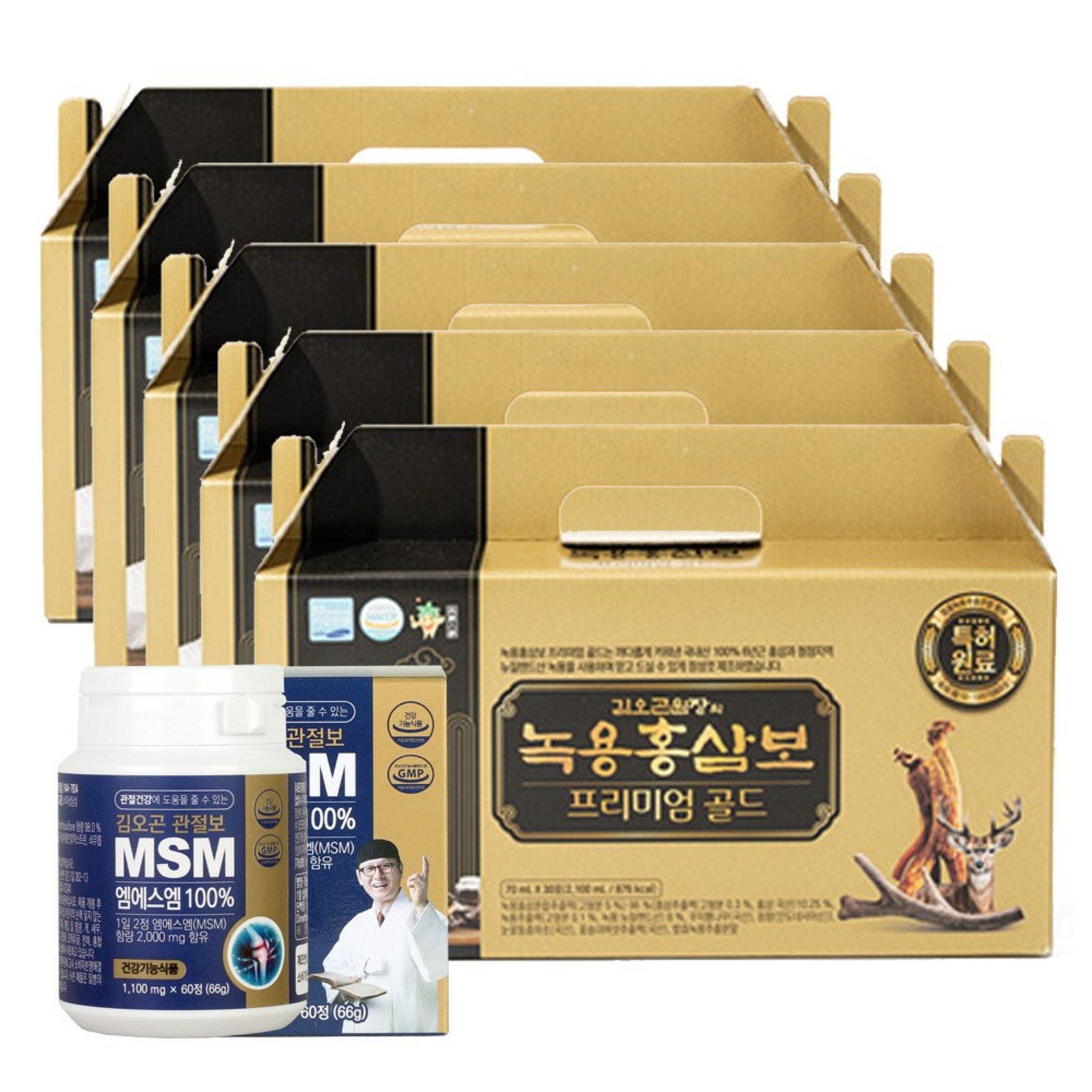 녹용홍삼보 5개월(70ml x 30포 x 5박스), 2.1L, 5개