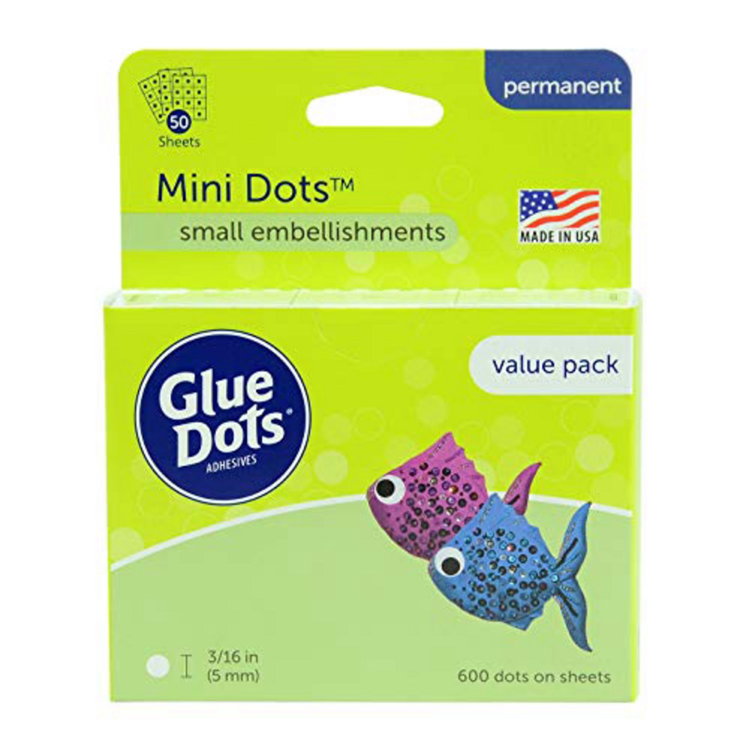 Glue Dots Mini Dots Adhesive Value Pack Sheets 3/16 Inch Clear Pack of ...