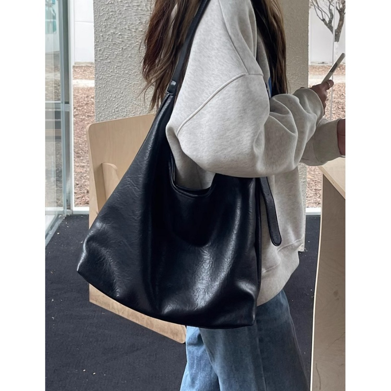 민티하티 데일리 대용량 보부상 숄더백 크로스백 + 파우치