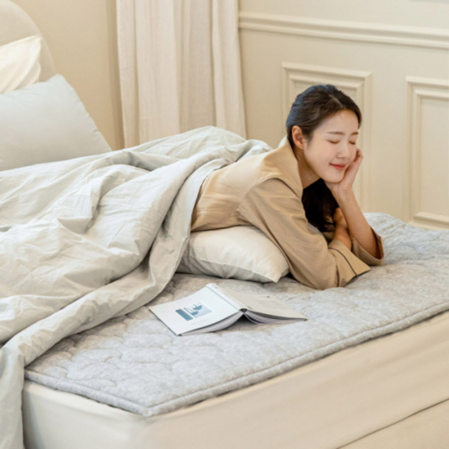 편안하고 건강한 잠을 위한 파크론 온수매트 클라우드 그레이