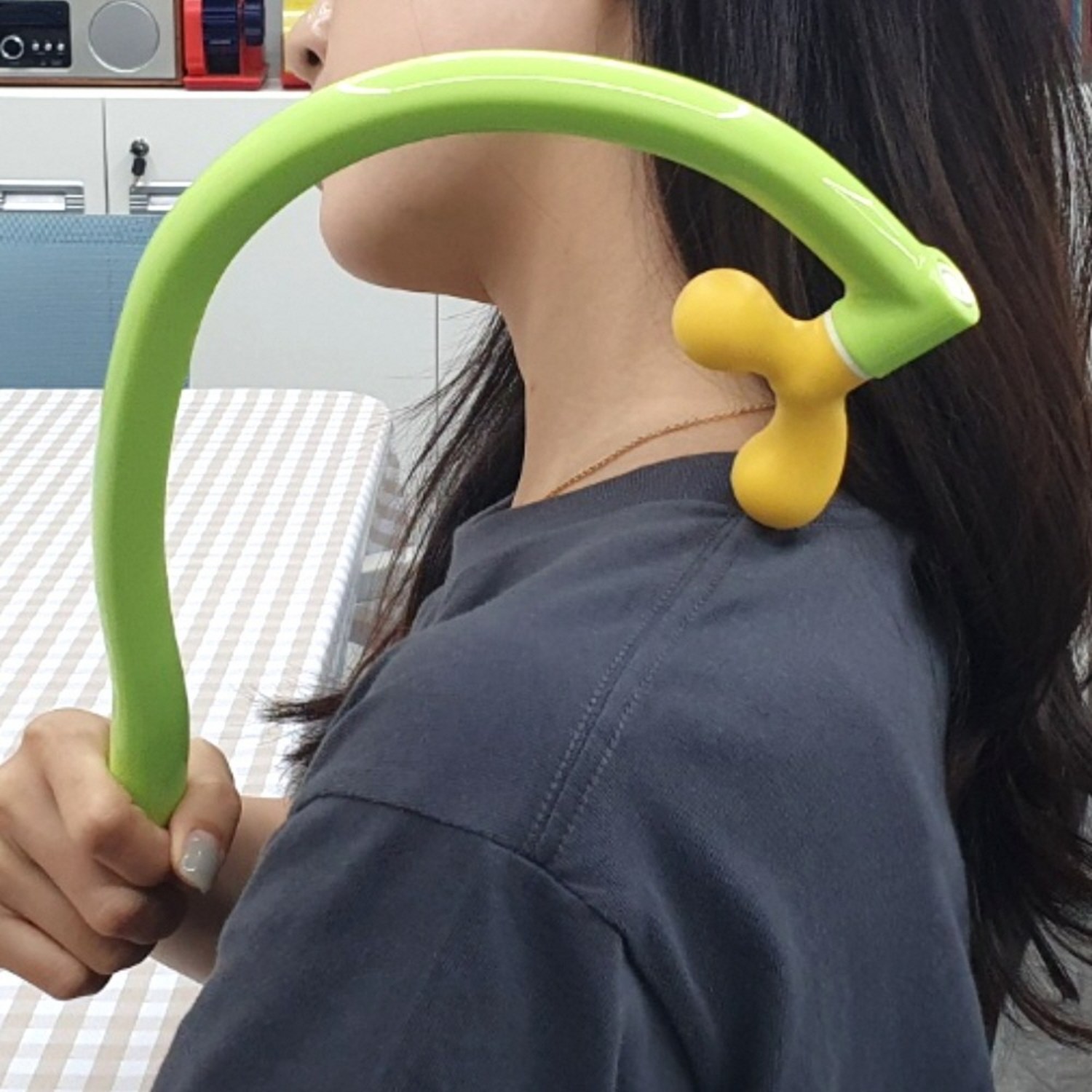 목 마사지기 지압기 어깨 경추 승모근 뒷목 안마기 넥스트레쳐 마사지볼 스트레칭 기구, 넥퀸 목안마기 민트, 1개