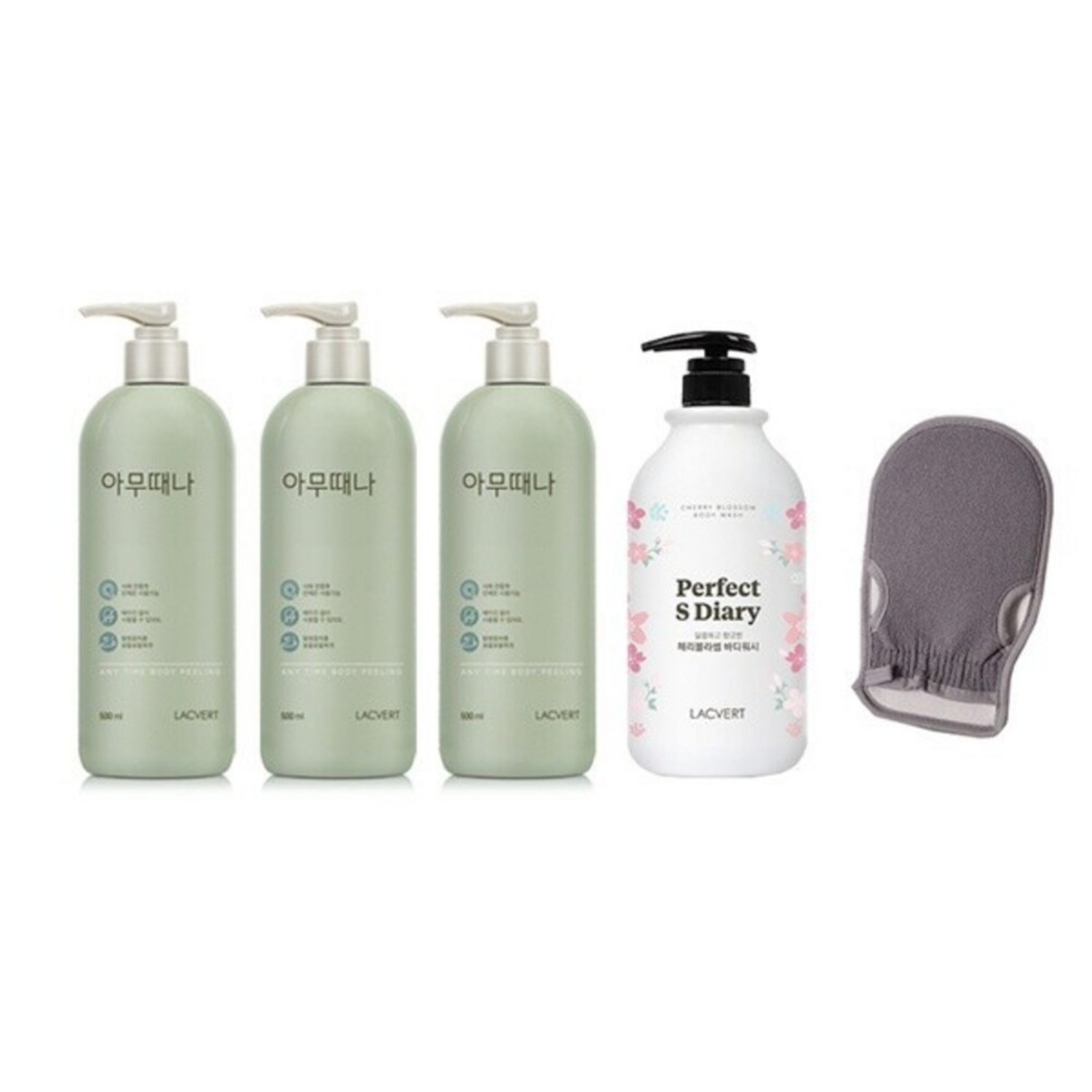 라끄베르LACVERT 아무때나 때필링 500ml 3개 (바디로션+샤워장갑증정) - 바디스크럽 | 쿠팡