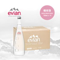 에비앙 글라스 생수, 750ml, 12개