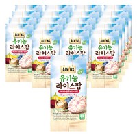 엘빈즈 유기농 라이스팝 과자, 바나나 + 블루베리 + 비트 혼합맛, 15g, 20개