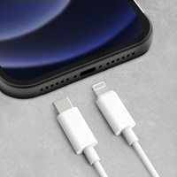 홈플래닛 애플 아이폰 MFI인증 USB-C to 8핀 라이트닝 고속 충전 케이블, 1.5m, 화이트, 1개