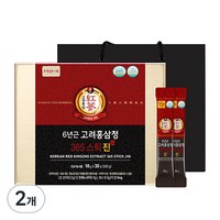 정원삼 6년근 고려홍삼정 365스틱 진 + 쇼핑백, 300g, 2개