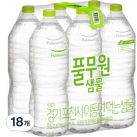 풀무원샘물바이네이쳐 무라벨 생수, 2L, 18개