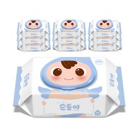 순둥이 오리지널 플러스 엘블루 아기물티슈 캡형 75평량, 75g, 70매, 10팩